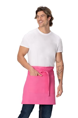 Chef Works Unisex Half Bistro Server Apron - color: Hot Pink