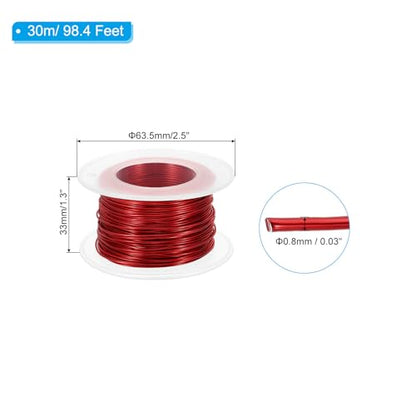 PATIKIL 20 Gauge 0.8mm Aluminum Craft Wire, 98.4Ft Metal Wire Armature Bendable Wire for Jewelry Making Metal Wrap DIY, Red - color: Red, size: 0.8 mm x 30 m