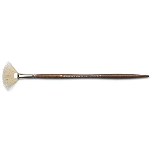 Winsor & Newton Artists' Oil Synthetic Brush, Fan #6 | Synthetic Flagged Bristles, Excellent Color Carrying Capacity, Handmade in England, For Oil Paint - style: Fan #6