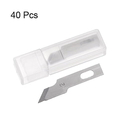 HARFINGTON 40pcs Exacto Knife Blades #12 Hobby Knife Replacement Blades Spare Precision Exacto Blades Hobby Knife Blade Refills for DIY, Art, Cutting, Carving, Scrapbooking, Stencil