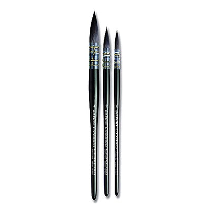 da Vinci Brushes 498 Casaneo Quill (Sizes 0,2,4) Artist Brush Set, Black, 3 - style: Casaneo Quill Set Urban Sketching