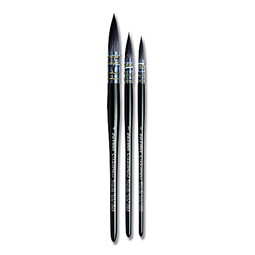 da Vinci Brushes 498 Casaneo Quill (Sizes 0,2,4) Artist Brush Set, Black, 3 - style: Casaneo Quill Set Urban Sketching