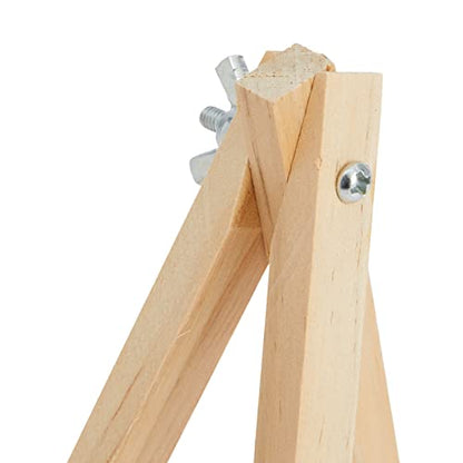 Juvale Mini Easel Stand - 7 in, Light Brown Lotus Wood, 6-Pack - Table & Desktop Display Stand - Place Card Holder & Photo Display