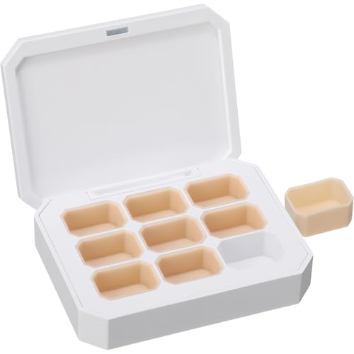 Watersay 1 Pcs Mini Watercolor Palette Removable Empty Palette with Magnetic Lid Travel Half Pans Watercolor Tin for Painting Acrylic Paint Container for Adults, Beginner, Artists, 9 Colors