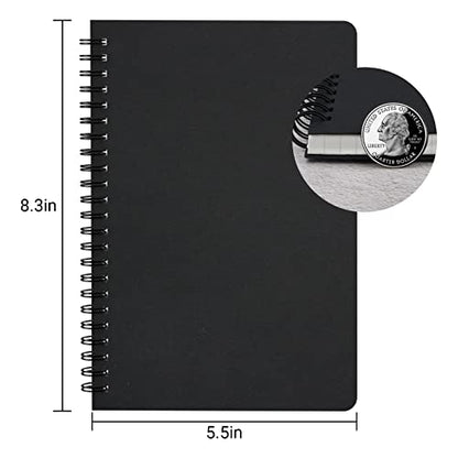 EUSOAR Graph Paper Spiral Notebook, A5 3Pack 5.5"x8.3" 120 Pages Hardcover PaperNotebook Journals, Wirebound Journal Sketch Notebook for Math and Science Students Engineering Artist Drawing - color: Black, size: A5