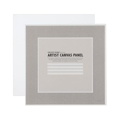 Creative Mark Cotton Canvas Panels 6x6-12 Pack - Professional Quality Fine Weave Acrylic Primed Artist Canvas Boards for Painting, Acrylics, Studios, & More