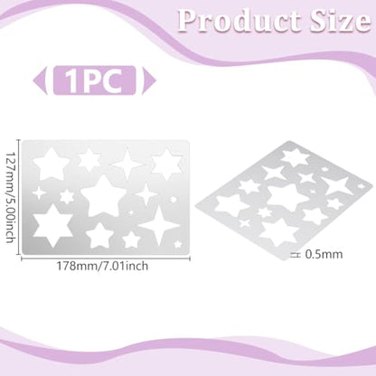 UNICRAFTALE Star Shape Metal Stencil Cutouts Cutting Stencils Template Stainless Steel Reusable Stencils Decorative Embossing Drawing for Cabochons Bracelets Earrings Making Jewelry Craft - style: Star