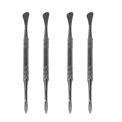 Klyeola 4Pcs Wax Carving Tools Set, Stainless Steel Double-Ended Sculpting and Modeling Tools Kit, Wax Spoon and Carving Tool for Clay, Pottery, Jewelry Making(Black) - color: Black
