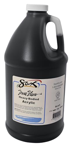 Sax Heavy Body Acrylic Paint for School and Arts and Crafts Use, Mars Black, 1/2 Gallon