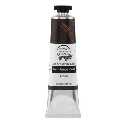 Tusc & Pine Artist Oil Paint - Burnt Umber Cool, 40 ml, Non-Yellowing, Rich & Creamy Consistency, Maximum Pigment Load, Small Batch Milled Oil Paints Made in the USA - color: Burnt Umber Cool, size: 1.35 Fl Oz (Pack of 1)