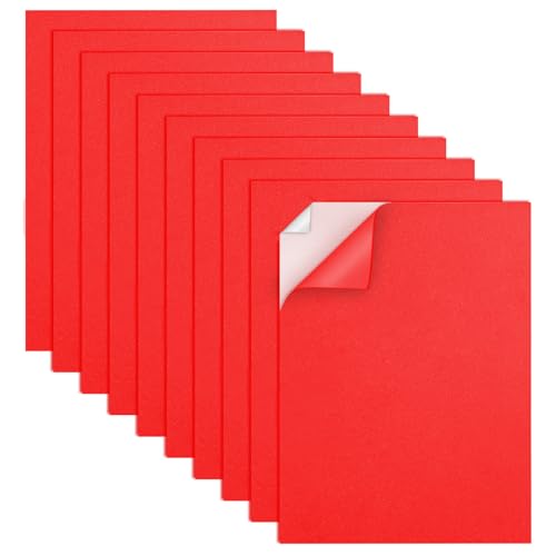 MEARCOOH Self Adhesive Foam Sheets, Red 9x12 Inch 2mm Sticky Eva Foam Paper for Crafts Cardmaking Photo Frames Classroom Scrapbooking Christmas Crafts (Red 10 Sheets) - color: Red Self-adhesive, size: 9X12in-2mm