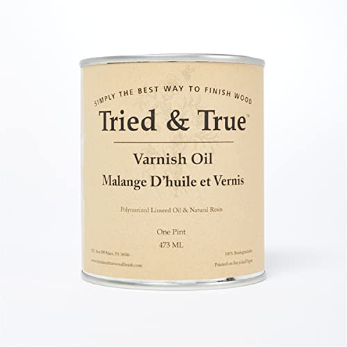 Tried & True Superior Varnish Oil Wood Finish, Pint | Natural Pine Resin & Linseed Oil, Ideal for Interior Furniture, Tables, Countertops, Non-Toxic, Scratch Resistant & Durable - size: Pint