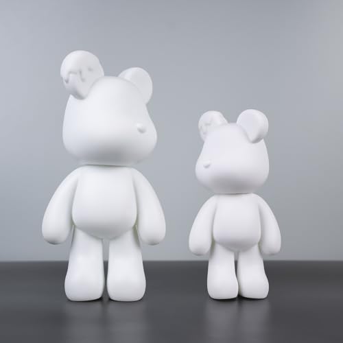 Fluid Bear Painting Figure, DIY Bear Figure for Home Decoration (10 Inch, Blank Mold) - size: 10 Inch