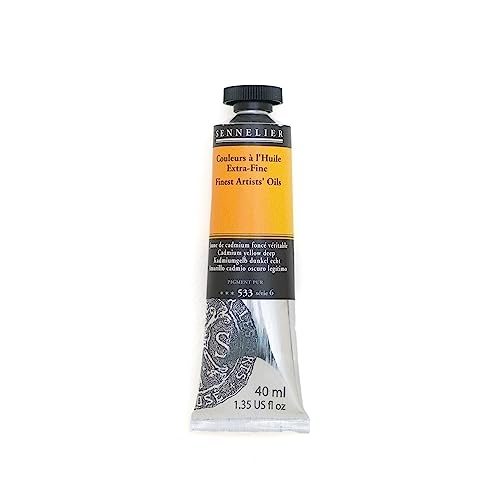 SENNELIER Artists' Extra Fine Oil, 40 ml Tube, Series 6, Cadmium Yellow Deep, (10-130411-533) - color: Cadmium Yellow Deep, size: 1.35 Fl Oz (Pack of 1)