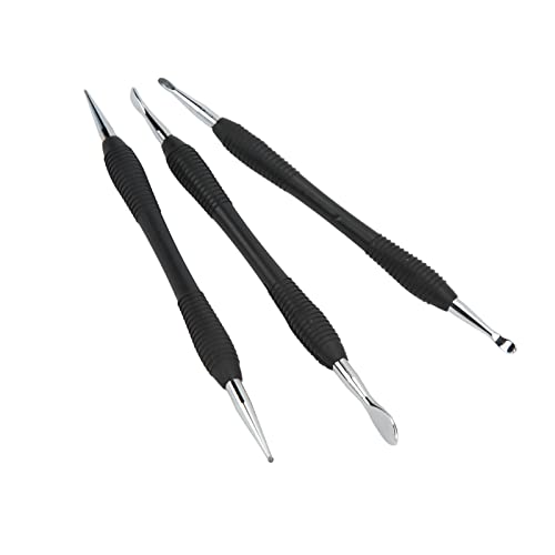 3PCS Leather Craft Modeling Tools Grooving Tools, Leather Embossing Spoons Leathercraft Modeling Carving Tools Kit, Leather Craft DIY Kit for Leather Press Rub/Edge Skiving