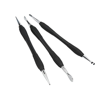 3PCS Leather Craft Modeling Tools Grooving Tools, Leather Embossing Spoons Leathercraft Modeling Carving Tools Kit, Leather Craft DIY Kit for Leather Press Rub/Edge Skiving
