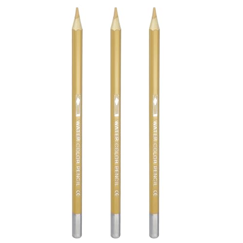 PATIKIL Watercolor Pencils, Earth Yellow Color Pencil Set Sketch Coloring Drawing Colored Pencils Bulk Artist Drawing Supplies for Adult Coloring Book Blending, 3 Pcs - color: Earth Yellow