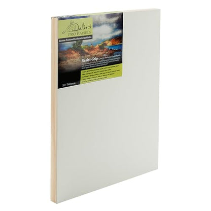 Da Vinci Pro Resist-Grip Coarse Textured Gesso Board, 3x3, 3/4" Depth Art Boards for Painting, White Acrylic Polymer with Quartz Sand, Warp-Resistant Cradled and Sealed MDF Panel - size: 3x3"