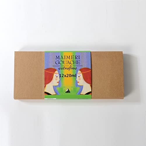Maimeri Artist Gouache Plastic Box Set - Set of 12 Colors, 20 ml tubes