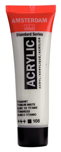 Amsterdam Standard Series Acrylic Tube 20ml Titanium White 105 (17041050) - color: Titanium White, size: 0.68 Fl Oz (Pack of 1)