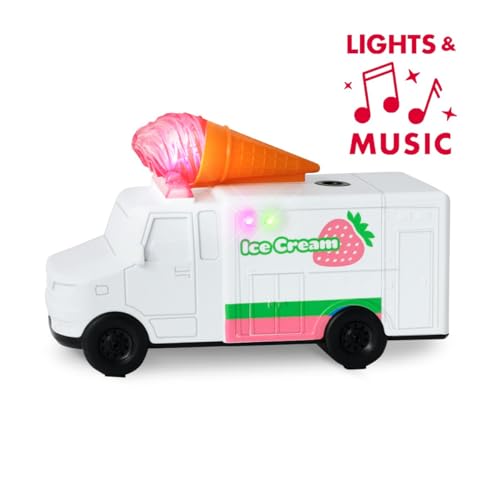 Amazeko Electric Pencil Sharpener with Ice Cream Lights and Music for Kids. Great for Back to School, Birthdays, and Holidays (Strawberry)
