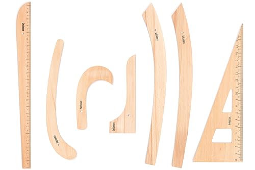 7 PCS Beechwood Sewing Ruler Set, Patternmaking & Drafting Tools