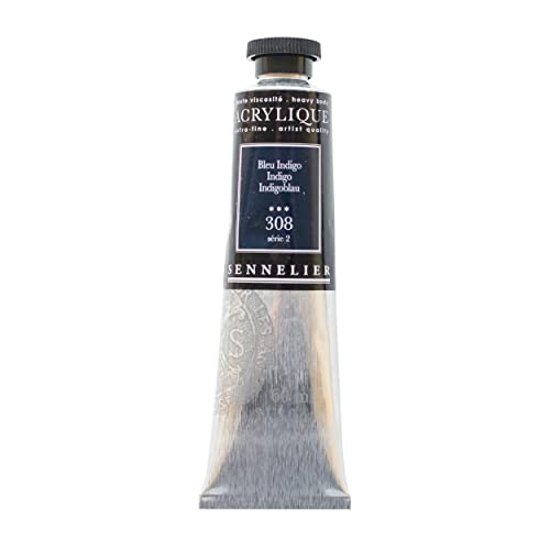 Sennelier Extra-Fine Artists' Acrylic, 60ml, Indigo S2, 2.02 Fl Oz (Pack of 1) - color: Indigo S2, size: 2 Fl Oz (Pack of 1)