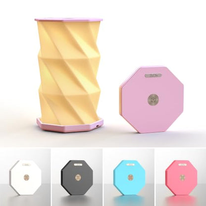 Portable Foldable Table Lamp, Japanese Gift, Paper Lantern Lights - color: Pink