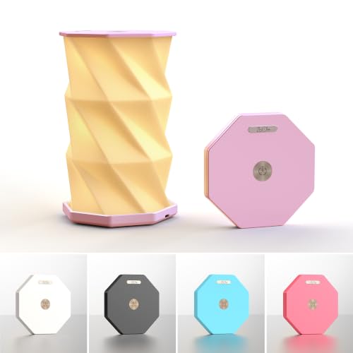 Portable Foldable Table Lamp, Japanese Gift, Paper Lantern Lights - color: Pink