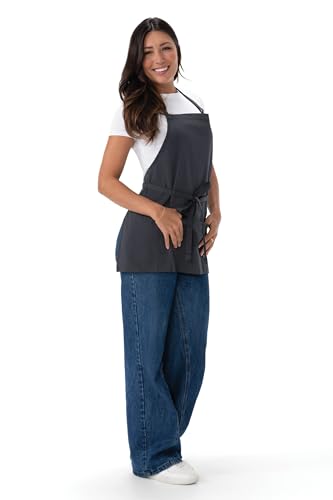Chef Works Unisex Three Pocket Apron - color: Dark Grey