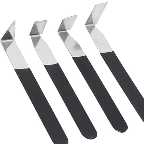 WQAPVHBG 4Pcs Pottery Clay Sculpture Carving Tools Set, Steel Pottery Trimming Tools with Rubber Handle, Clay Trimmer Tool for Carving, Styling Clay Pottery and Sculpture