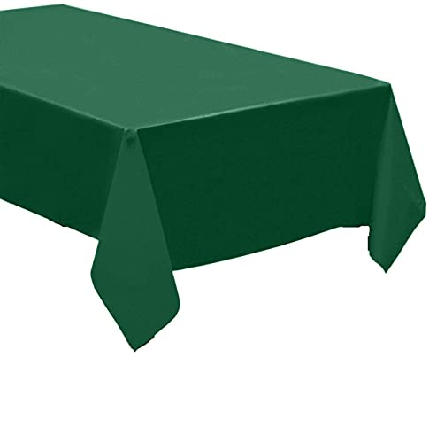 Pack of 4: Disposable Plastic Tablecloths/Table Covers, 54 x 108 inches Rectangle Table Cover Waterproof & Disposable – Ideal for Birthday Parties, Weddings, Picnics, and Events (Green) - color: Green