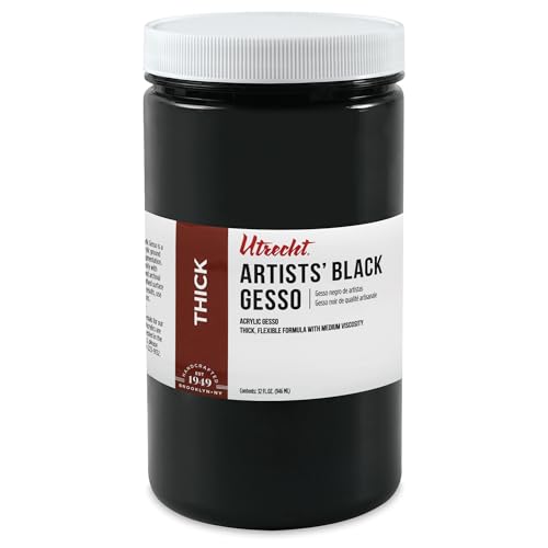 Utrecht Artists' Acrylic Gesso - Black, 32 oz