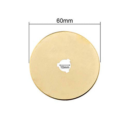 Titanium Rotary Cutter Blades 60mm 10 Pack Replacement Blades for Fabric | Titanium-Coated Rotary Blades for Smooth Cutting of fabric Paper and Craft Sharp and Durable for Quilting Sewing Scrapbooking - size: 60mm