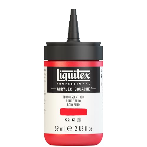 Liquitex Acrylic Gouache, 2-oz (59ml) Bottle, Fluorescent Red - color: Fluorescent Red