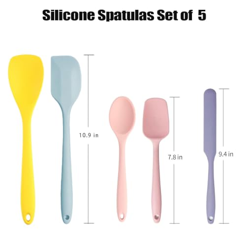 Silicone Spatulas Set of 5 Spatula Mixing Tool - color: 5Pcs MIX colors