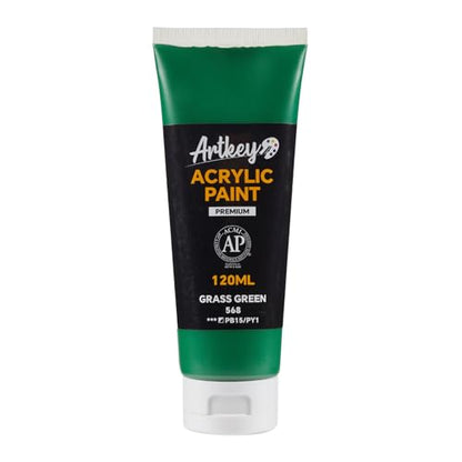 Artkey Acrylic Paint - Grass Green (120 ml/4.06 oz) Tubes, Rich & Vibrant Pigments, Professional Artists Acrylic Paints - Art Supplies for Canvas Wood Rock Clay Fabric Ceramics Art Crafts Painting - color: Grass Green, size: 4.06 Fl Oz (Pack of 1)