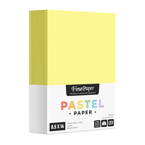 Canary Pastel Color Paper – Great for Arts and Crafts and Stationery Printing – 8.5 x 14" (Menu/Legal Size) – 20lb Bond / 50lb Text / 75GSM – Copy, Writing and Printer Paper – 500 Sheets per Pack - color: Canary
