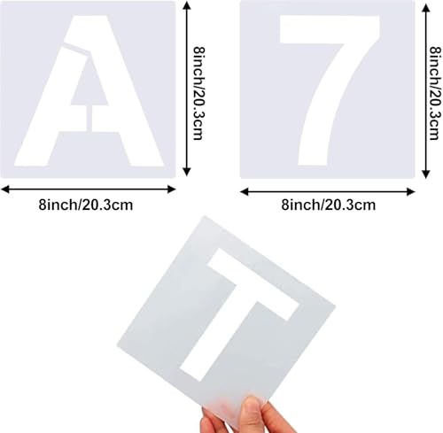 FEBSNOW 36 Pcs 8 Inches Large Alphabet Letter and Number Stencils - size: 8 Inches