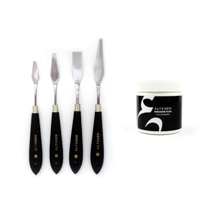 Altenew White Embossing Paste for Cards, Scrapbooking, Journaling, Palette Knife Set of 4 for Crafts and Mixed Media Projects