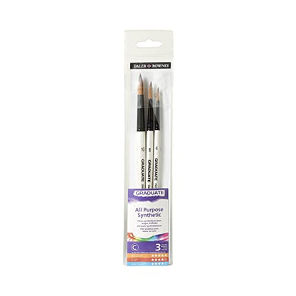 Daler Rowney Graduate Set of 3 Round Synthetic Brushes