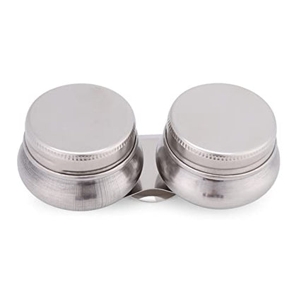 Haosie Double Dipper Palette Cup, Oil Painting Supplies, Stainless Steel Paint Palette Watercolor Water Container with Lid, Paint Water for Turpentine Turpenoid