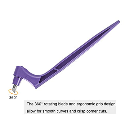 uxcell Craft Cutting Tools, 360 Degree Rotating Blades Stainless Steel Cutter with 15 30 45 Degree Blade for DIY Crafts Stencils Scrapbooks, Purple - color: Purple