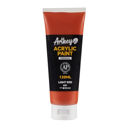 Artkey Acrylic Paint - Light Red (120 ml/4.06 oz) Tubes, Rich & Vibrant Pigments, Professional Artists Acrylic Paints - Art Supplies for Canvas Wood Rock Clay Fabric Ceramics Art Crafts Painting - color: Light Red, size: 4.06 Fl Oz (Pack of 1)