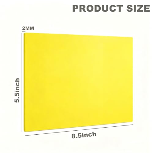 EVA Foam Sheets 5.5 x 8.5 Inch, 2mm Thick 12 Pack Non Adhesive Craft Foam Sheets for Cosplay Armor Props, Scrapbooking, Classroom Art Projects, DIY Handmade & Hobby Craft Supplies (Yellow) - color: Yellow