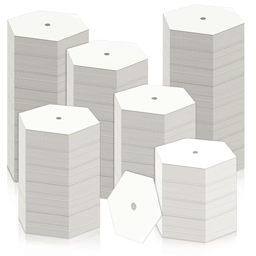 600 PCS Hexagon Piecing Paper Templates, 1.25" White Paper templates, Quilting Templates Accessories for DIY Patchwork Crafts and Sewing Supplies﻿ - size: 1.25 Inch-600pcs Hexagon