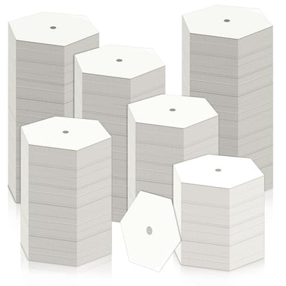 600 PCS Hexagon Piecing Paper Templates, 1.25" White Paper templates, Quilting Templates Accessories for DIY Patchwork Crafts and Sewing Supplies﻿ - size: 1.25 Inch-600pcs Hexagon