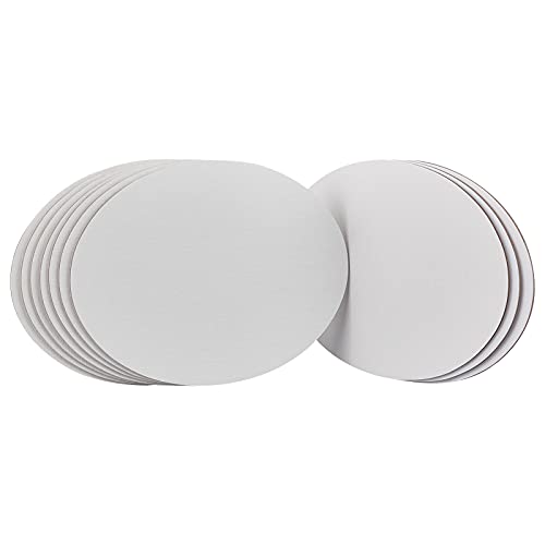 NBEADS 10 Pcs Canvas Panels, Wood and Linen Painting Canvas Oval Blank Oil Paint Board for Painting Craft Drawing, White, 18x24x0.3cm - size: L.W: 9.4"×7"/Thi: 0.1"-Oval