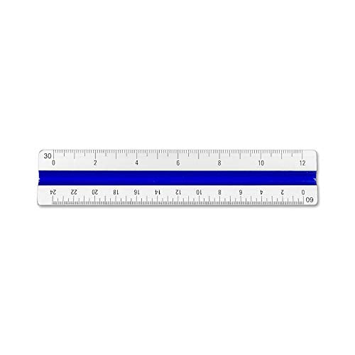 Alumicolor Aluminum Engineer Color-Coded Solid Drafting Scale, 4IN, Silver - size: 4IN, style: Engineer