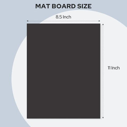 AUEAR 8.5x11 Uncut Picture Mat Boards, 10 Pack Black Matt Boards for Print - color: Black, size: 8.5x11